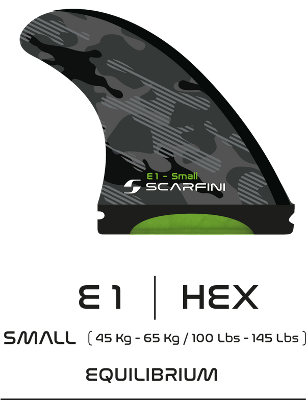 E 1 SMALL ~ Single Tab - Scarfini Fins