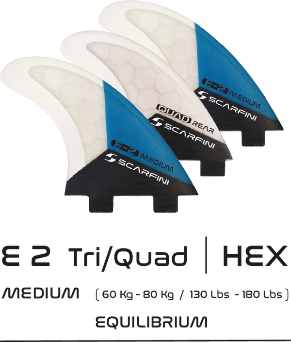 E 2 TRI/QUAD MEDIUM ~ Dual Tab - Scarfini Fins