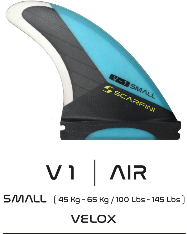 Scarfini Fins, Surfboards fins, V1 AIR - Small - Thruster - Single tab