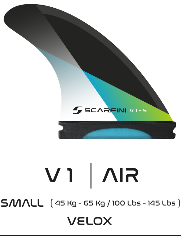 Scarfini Fins, Surfboards fins, V1 AIR - Small - Thruster - Single tab