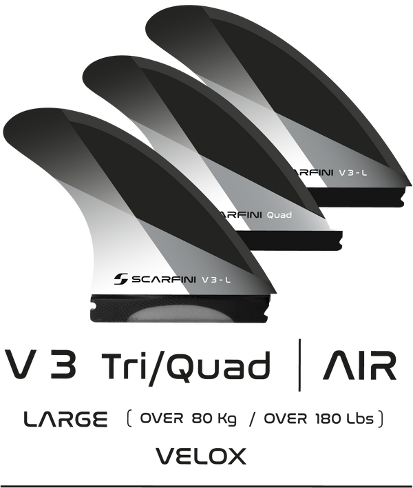 V 3 TRI/QUAD (5 fins) - LARGE - SINGLE TAB - Scarfini Fins